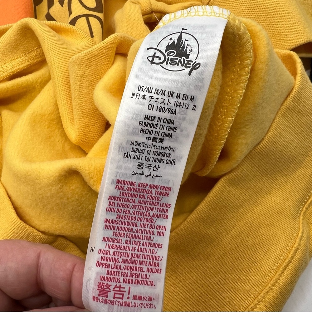 NWT Disney Adult M Mustard Yellow Crewneck Sweatshirt Psychadelic 60s 70s Design - Picture 7 of 11